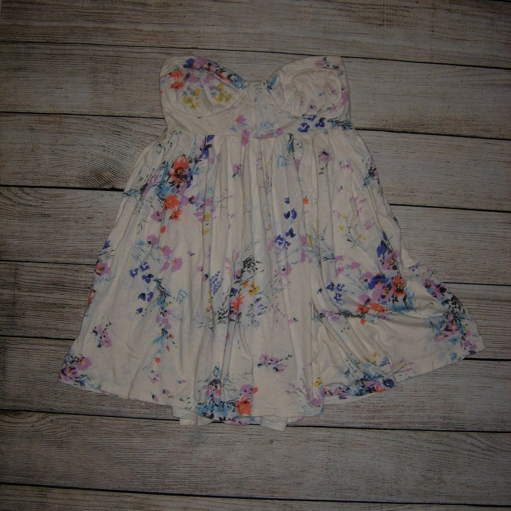 Billabong Flowy Strapless Corset Bandeau Smocked Top XS